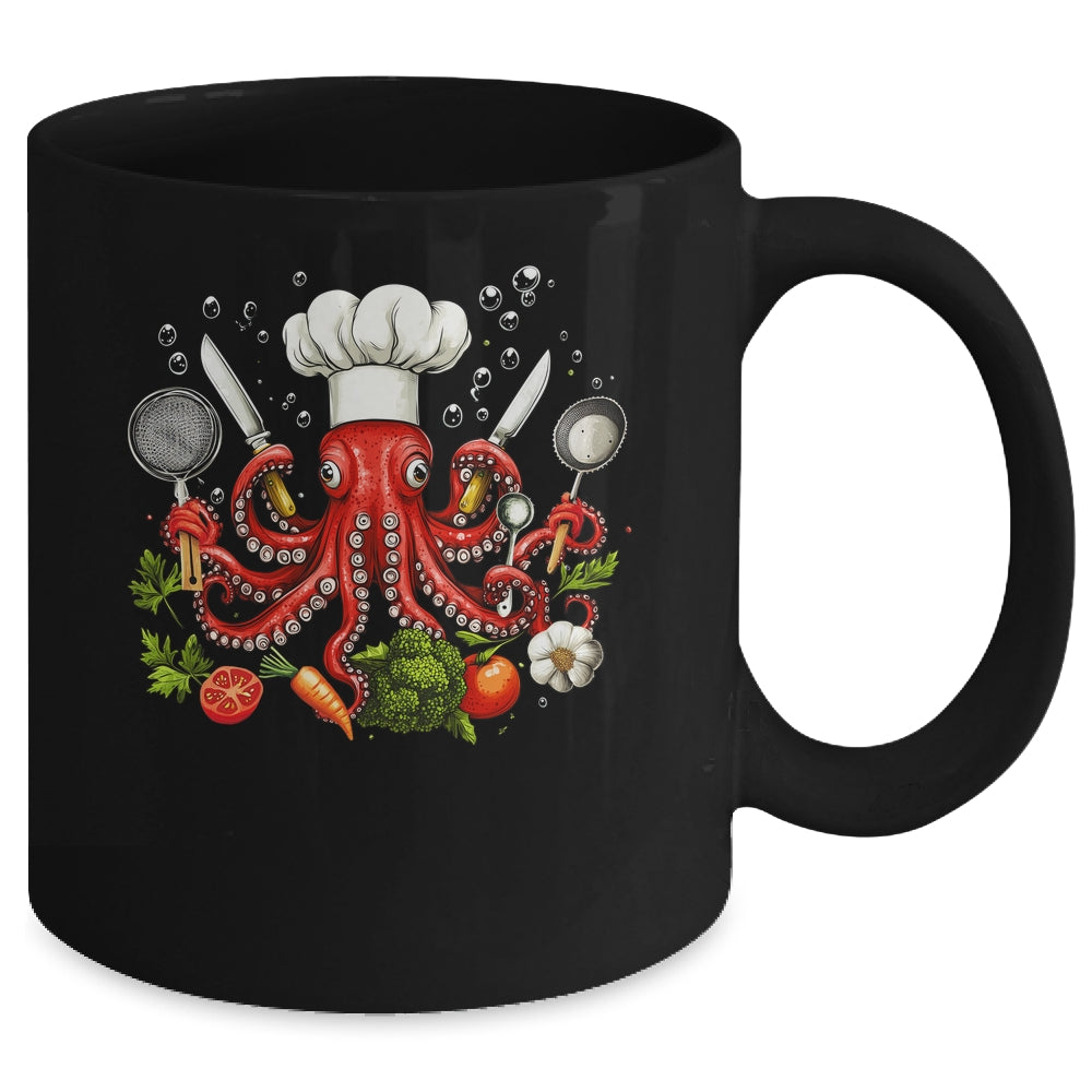 Chef Octopus Funny Cooking Sous Chef Cook Art Men Women Mug | siriusteestore