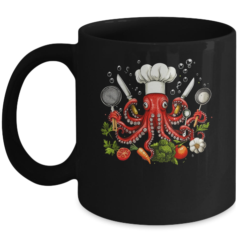 Chef Octopus Funny Cooking Sous Chef Cook Art Men Women Mug | siriusteestore