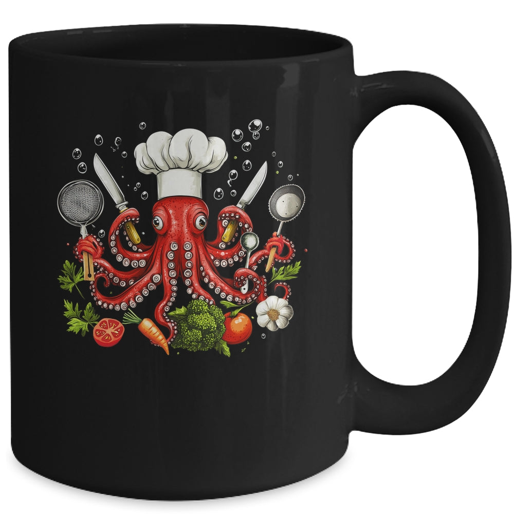 Chef Octopus Funny Cooking Sous Chef Cook Art Men Women Mug | siriusteestore