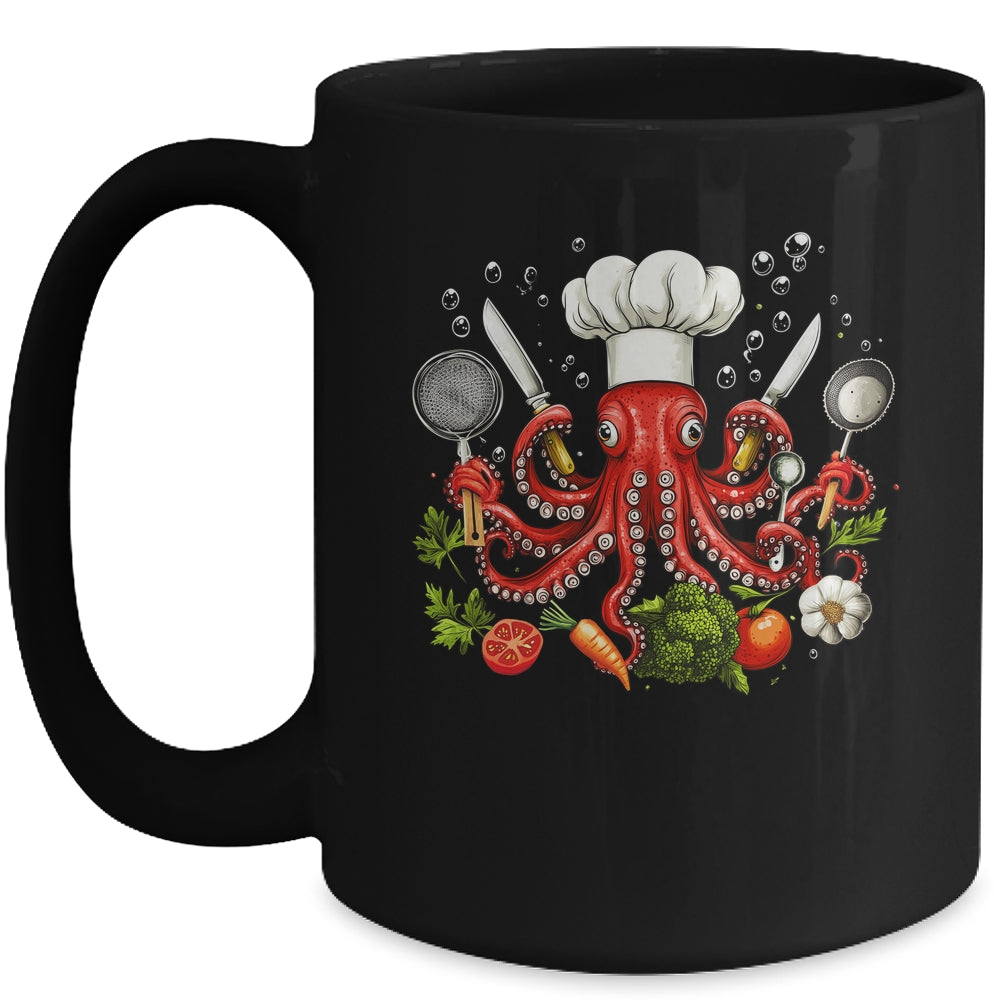 Chef Octopus Funny Cooking Sous Chef Cook Art Men Women Mug | siriusteestore