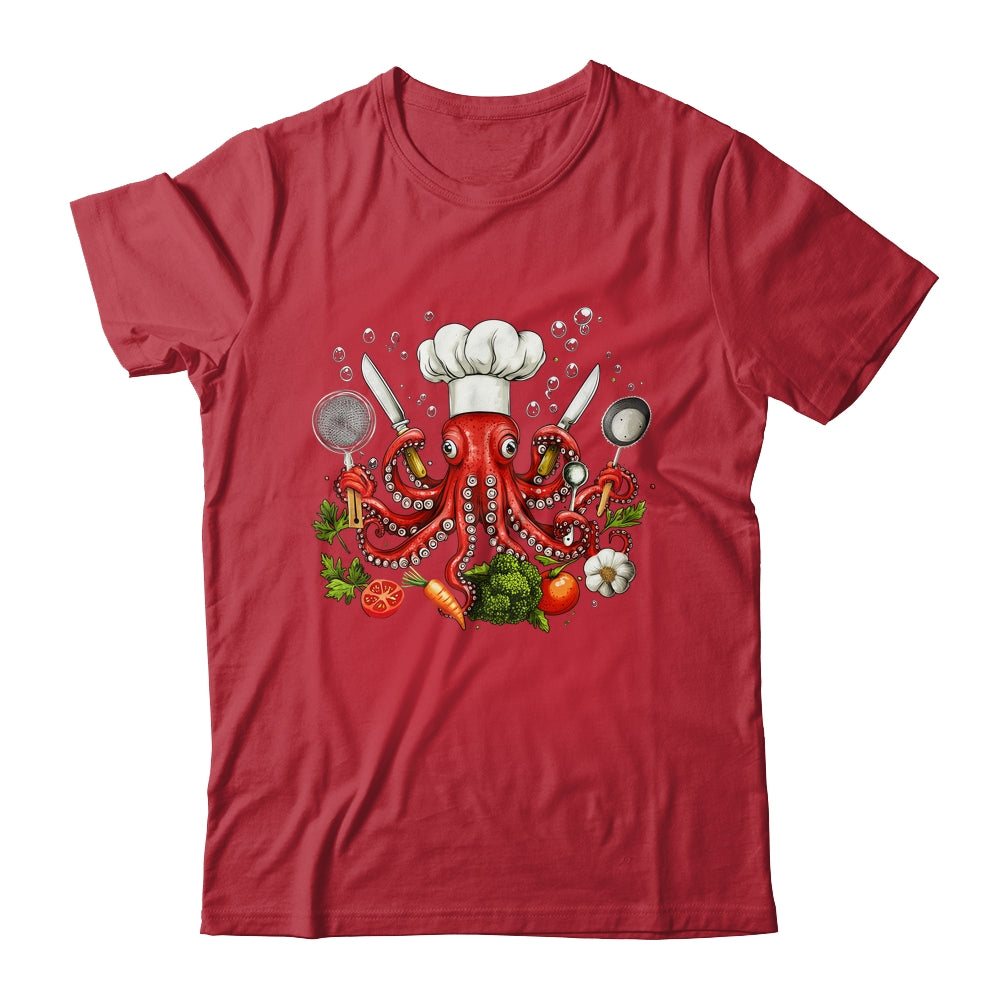 Chef Octopus Funny Cooking Sous Chef Cook Art Men Women Shirt & Hoodie | siriusteestore