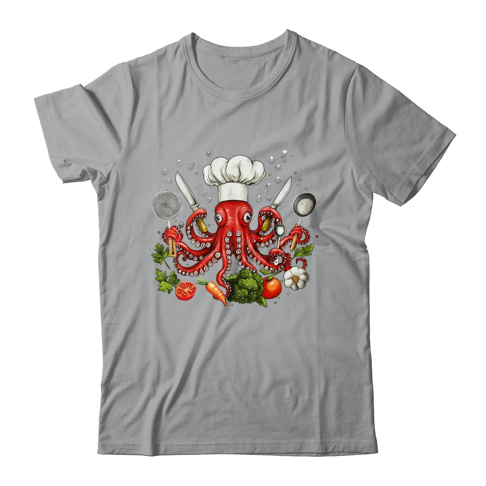 Chef Octopus Funny Cooking Sous Chef Cook Art Men Women Shirt & Hoodie | siriusteestore