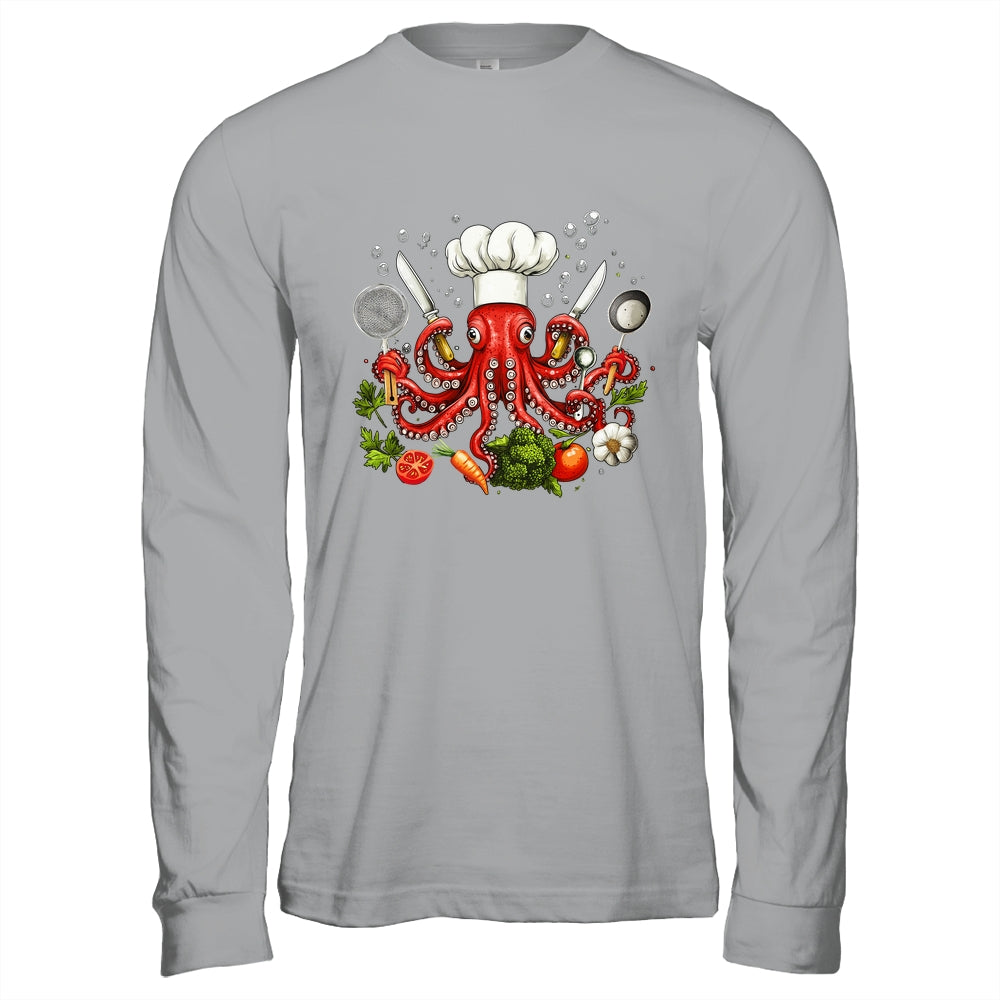 Chef Octopus Funny Cooking Sous Chef Cook Art Men Women Shirt & Hoodie | siriusteestore