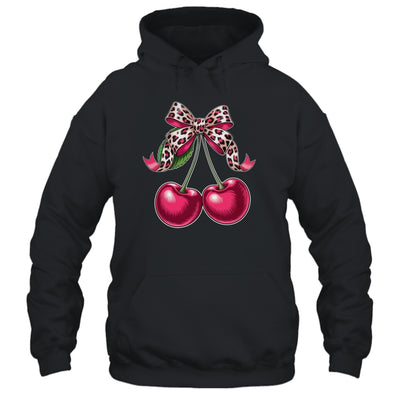 Cherry Fruit Kawaii Cherry Cherries Leopard Coquette Bow Shirt & Tank Top | siriusteestore