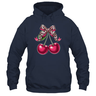 Cherry Fruit Kawaii Cherry Cherries Leopard Coquette Bow Shirt & Tank Top | siriusteestore