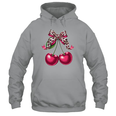 Cherry Fruit Kawaii Cherry Cherries Leopard Coquette Bow Shirt & Tank Top | siriusteestore