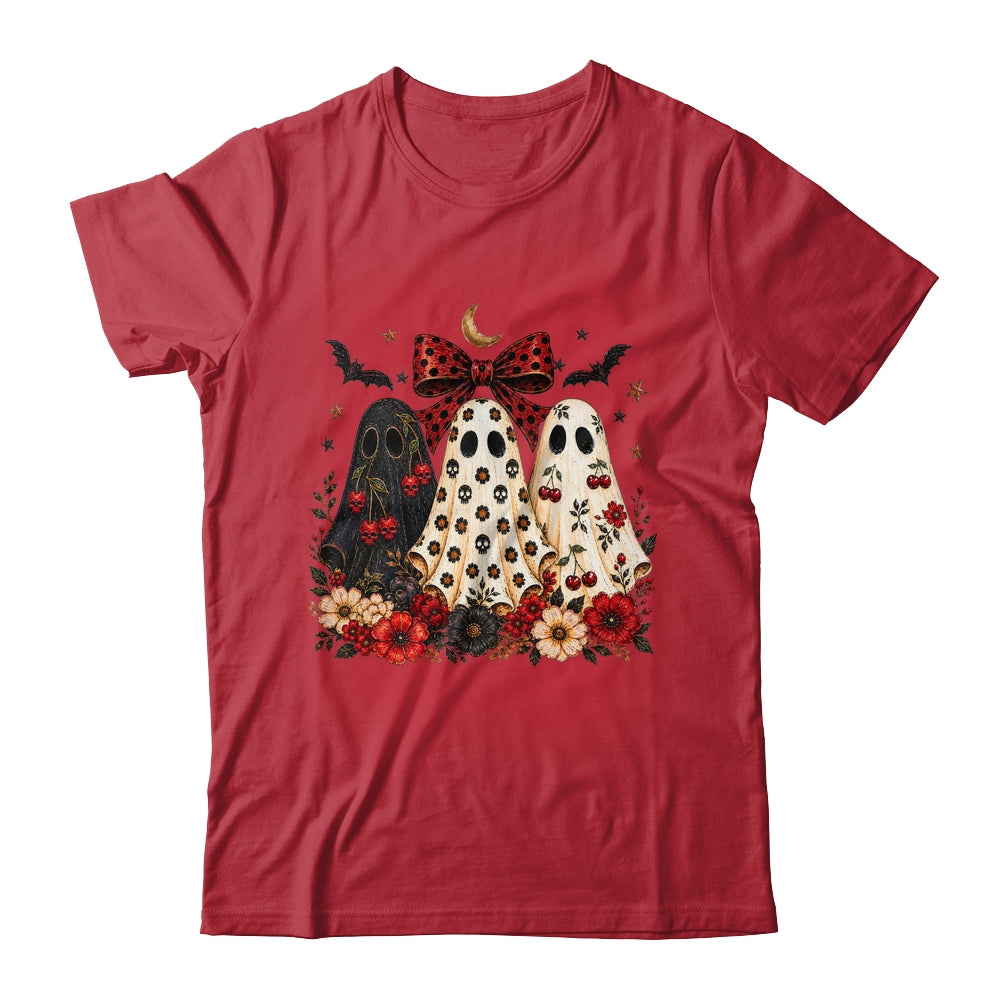 Cherry Ghost Coquette Halloween Spooky Season Ghost Leopard Shirt & Sweatshirt | siriusteestore