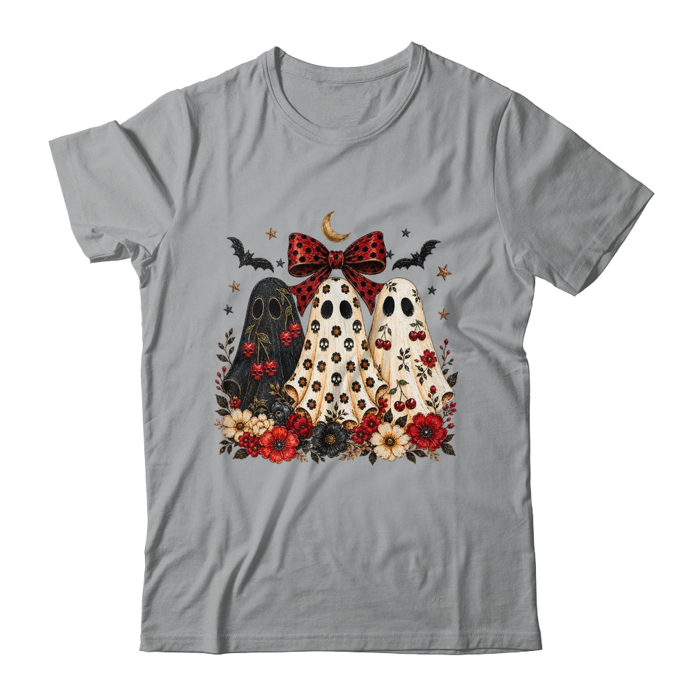 Cherry Ghost Coquette Halloween Spooky Season Ghost Leopard Shirt & Sweatshirt | siriusteestore