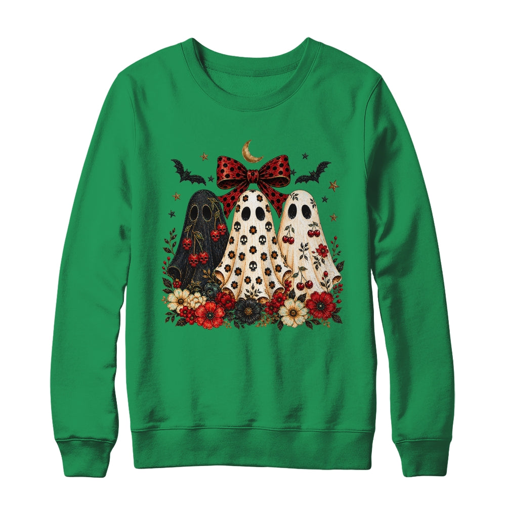 Cherry Ghost Coquette Halloween Spooky Season Ghost Leopard Shirt & Sweatshirt | siriusteestore