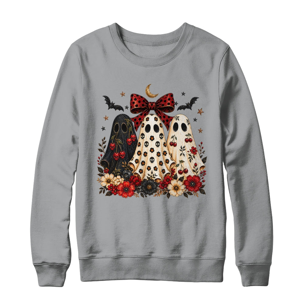 Cherry Ghost Coquette Halloween Spooky Season Ghost Leopard Shirt & Sweatshirt | siriusteestore