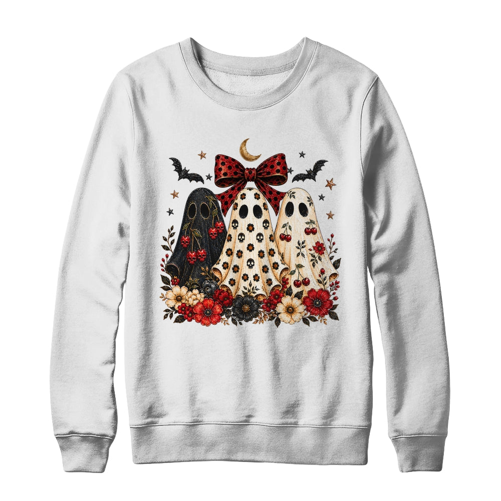 Cherry Ghost Coquette Halloween Spooky Season Ghost Leopard Shirt & Sweatshirt | siriusteestore