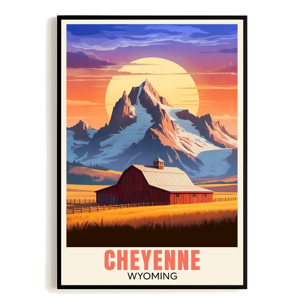 Cheyenne Wyoming Vintage Travel Poster Nature City Wall Art Landscape Picture Prints Suitable For Home Room Living Room Office Bedroom Aesthetic Decor Unframed | siriusteestore