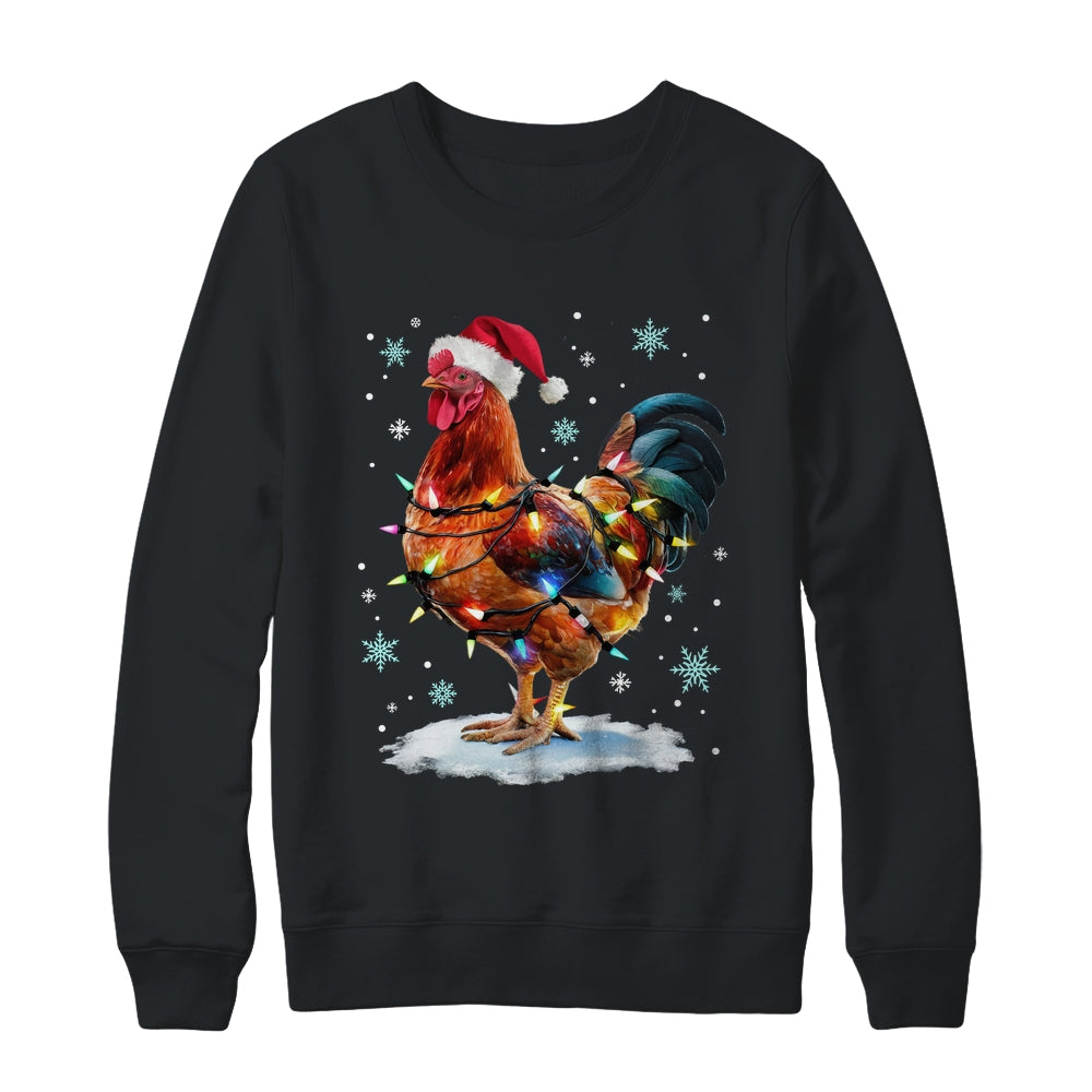 Chicken Christmas Chickens Santa Hat Xmas Chicken Lover Shirt & Sweatshirt | siriusteestore