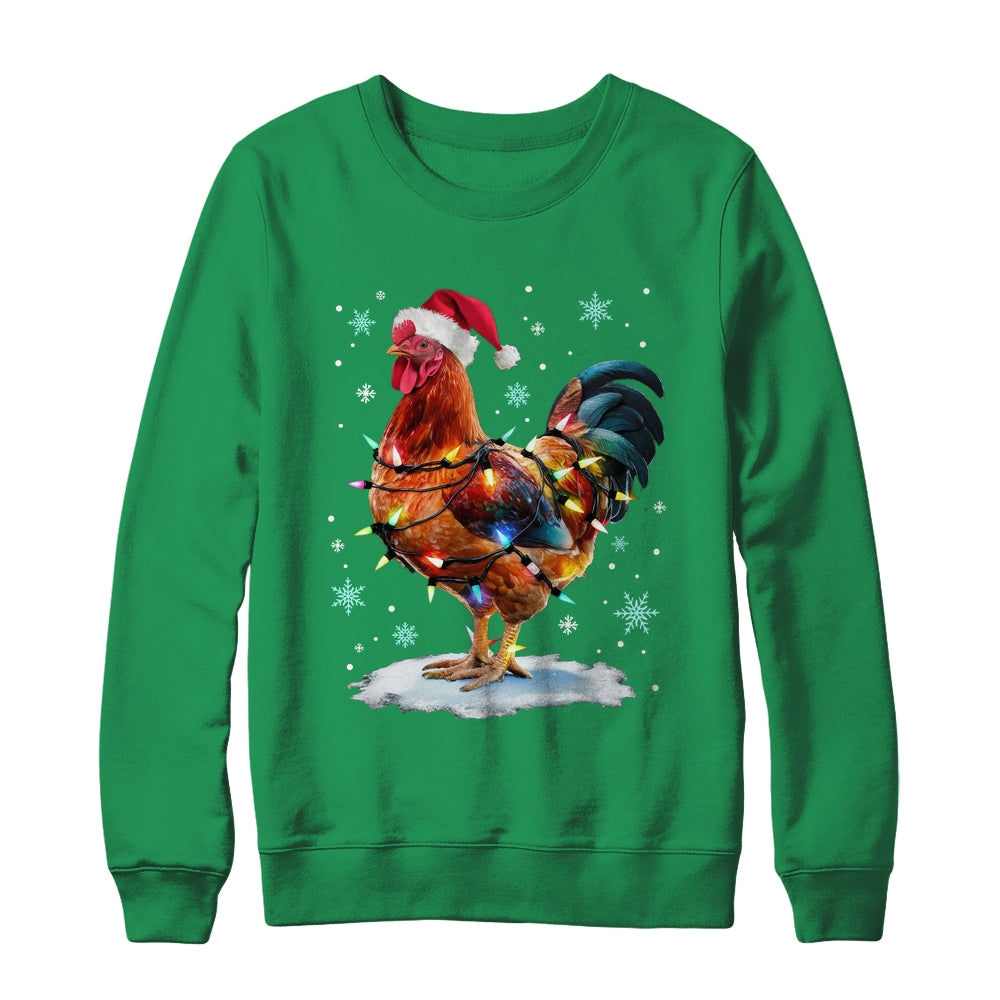Chicken Christmas Chickens Santa Hat Xmas Chicken Lover Shirt & Sweatshirt | siriusteestore