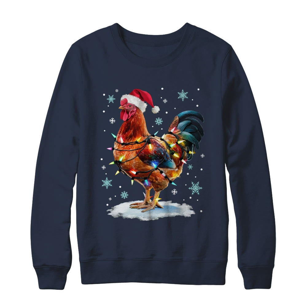 Chicken Christmas Chickens Santa Hat Xmas Chicken Lover Shirt & Sweatshirt | siriusteestore