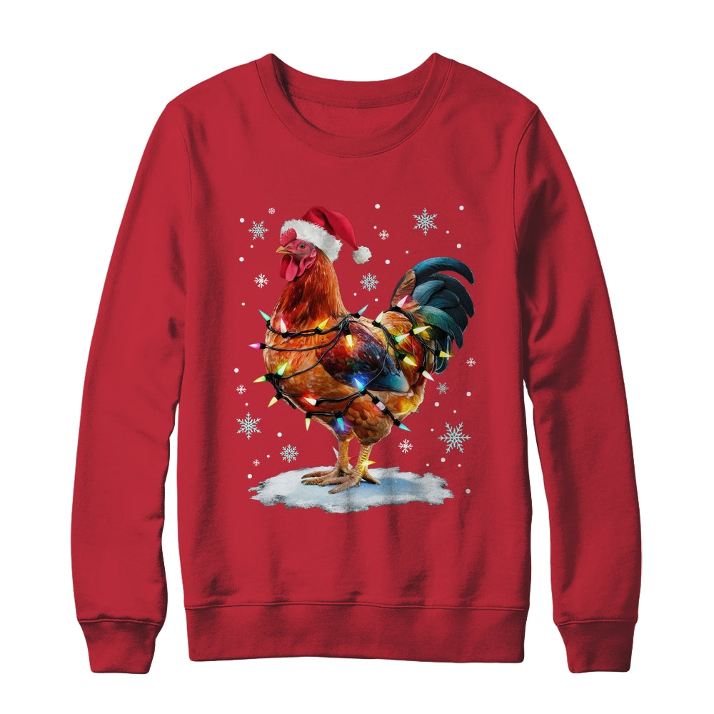 Chicken Christmas Chickens Santa Hat Xmas Chicken Lover Shirt & Sweatshirt | siriusteestore