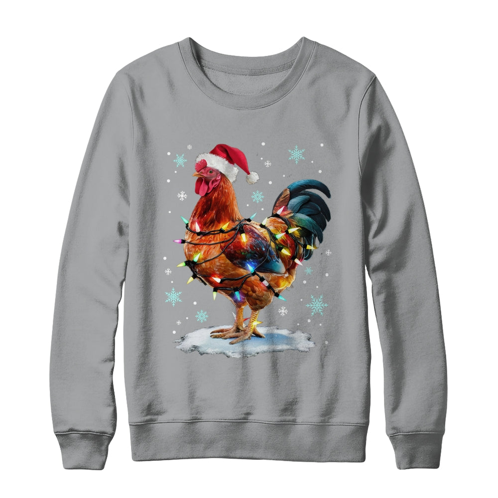 Chicken Christmas Chickens Santa Hat Xmas Chicken Lover Shirt & Sweatshirt | siriusteestore