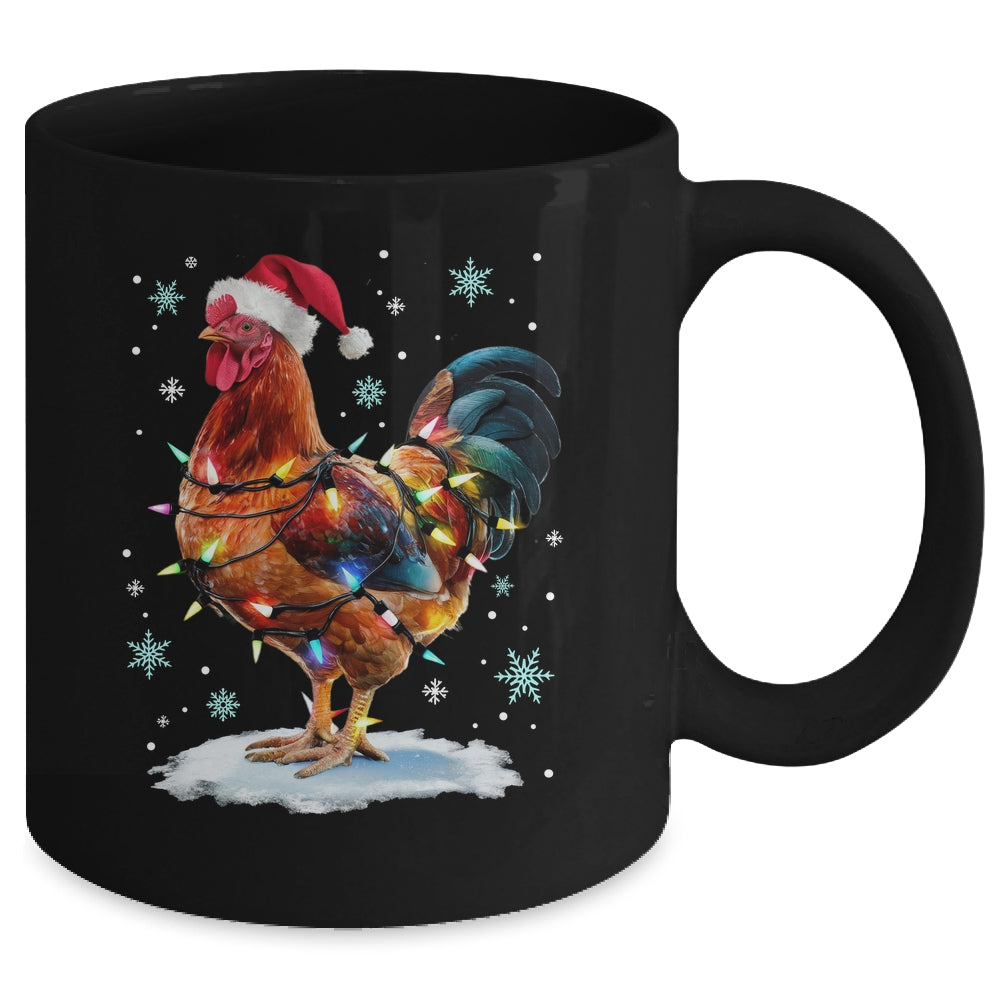 Chicken Christmas Chickens Santa Hat Xmas Chicken Lover Mug | siriusteestore
