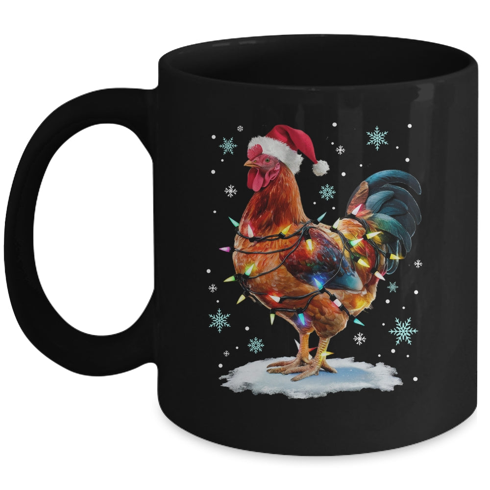 Chicken Christmas Chickens Santa Hat Xmas Chicken Lover Mug | siriusteestore