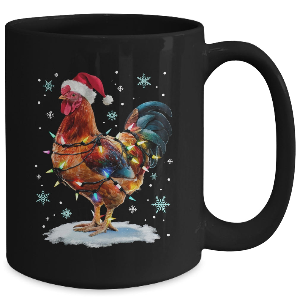 Chicken Christmas Chickens Santa Hat Xmas Chicken Lover Mug | siriusteestore