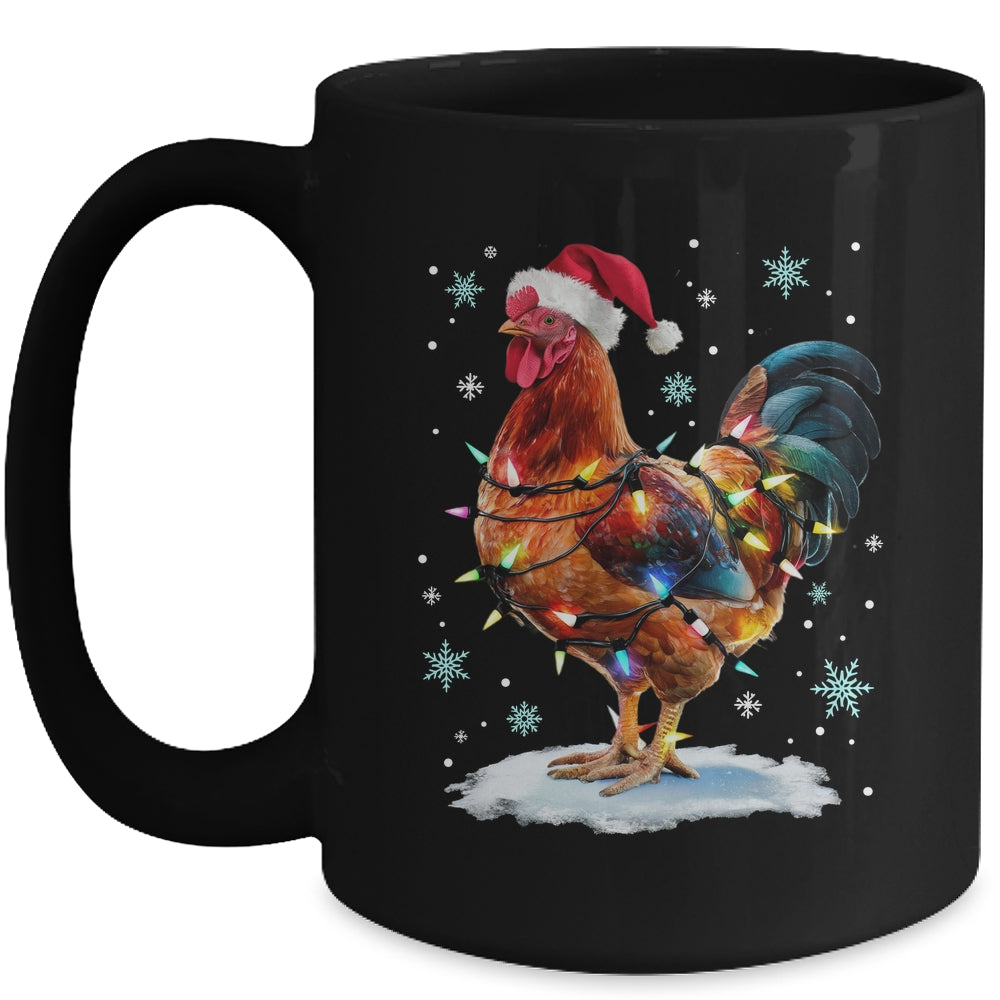 Chicken Christmas Chickens Santa Hat Xmas Chicken Lover Mug | siriusteestore