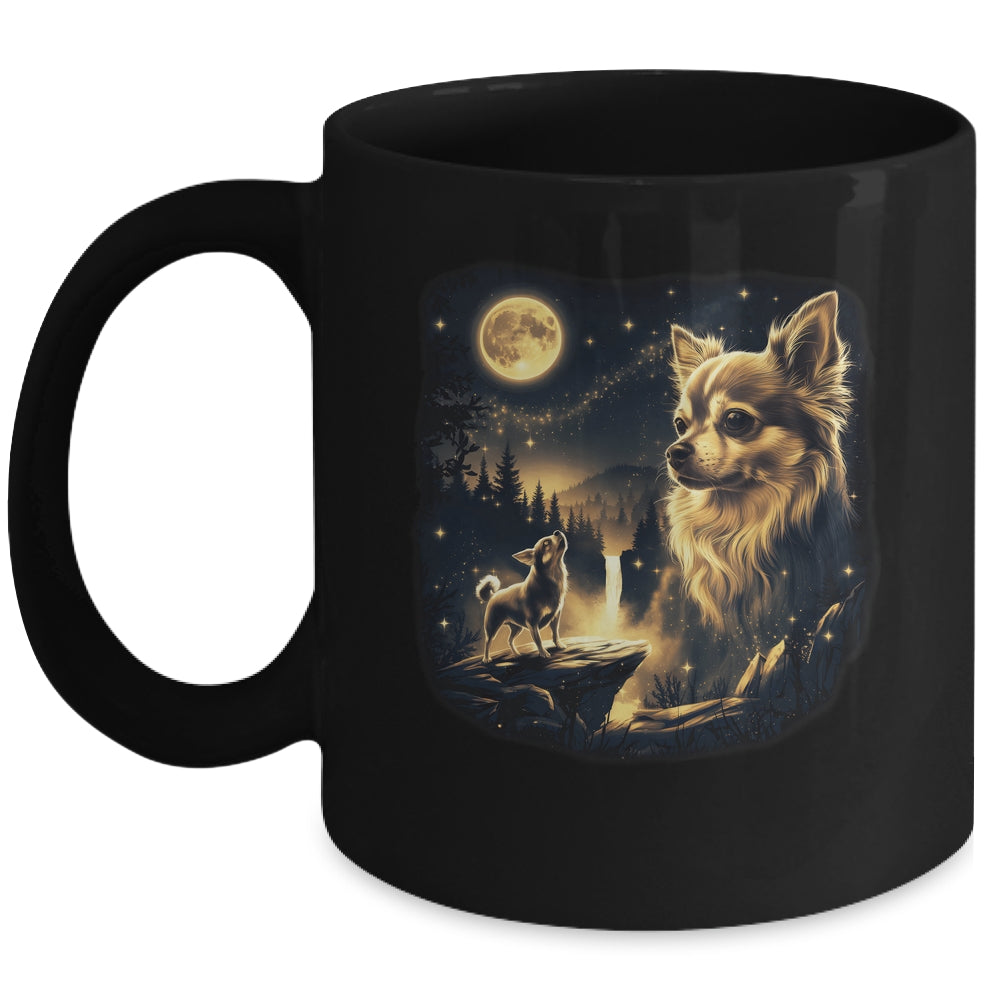 Chihuahua Howling To The Moon Vintage 90s Retro Dog Lover Mug | siriusteestore