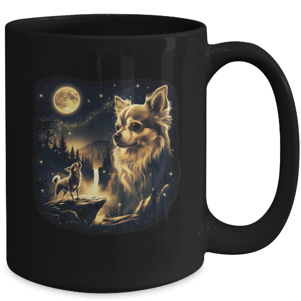 Chihuahua Howling To The Moon Vintage 90s Retro Dog Lover Mug | siriusteestore