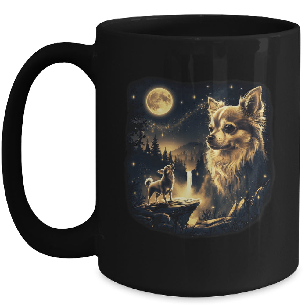 Chihuahua Howling To The Moon Vintage 90s Retro Dog Lover Mug | siriusteestore