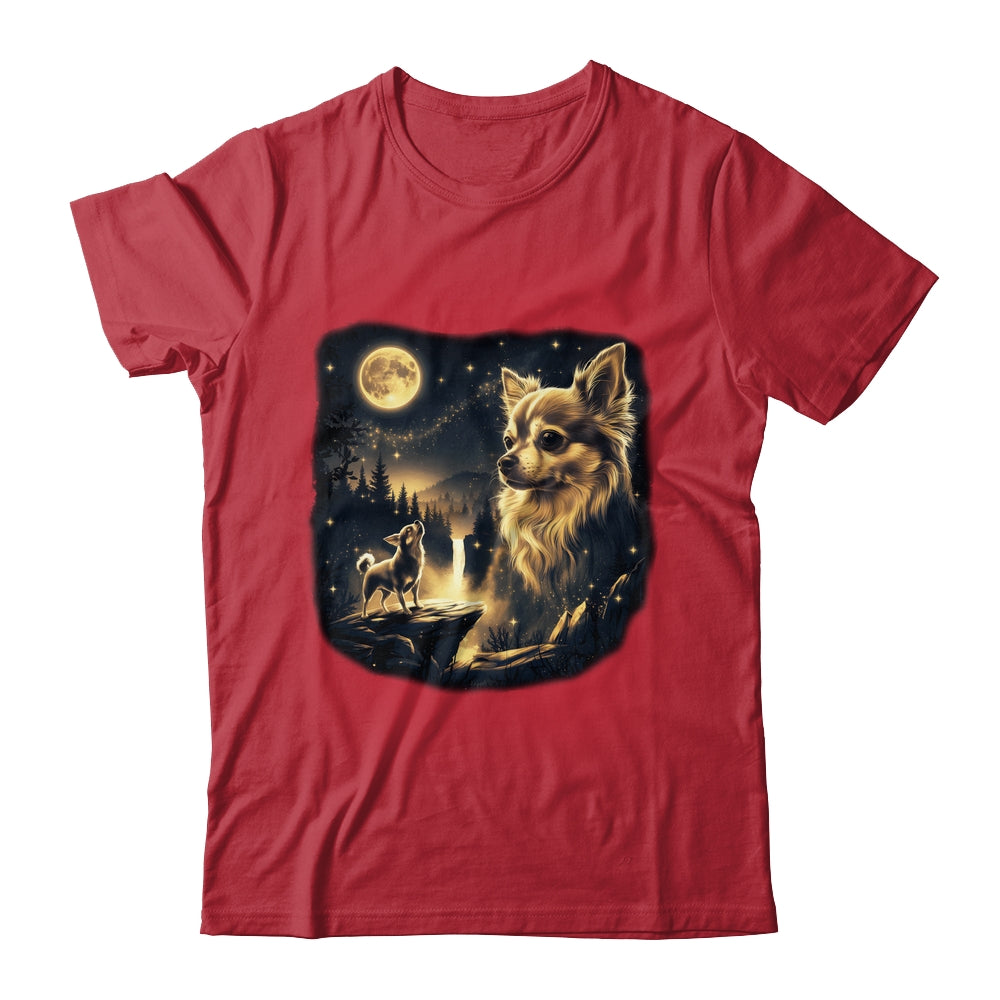 Chihuahua Howling To The Moon Vintage 90s Retro Dog Lover Shirt & Hoodie | siriusteestore