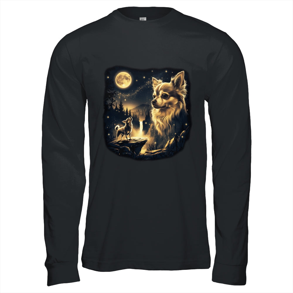 Chihuahua Howling To The Moon Vintage 90s Retro Dog Lover Shirt & Hoodie | siriusteestore