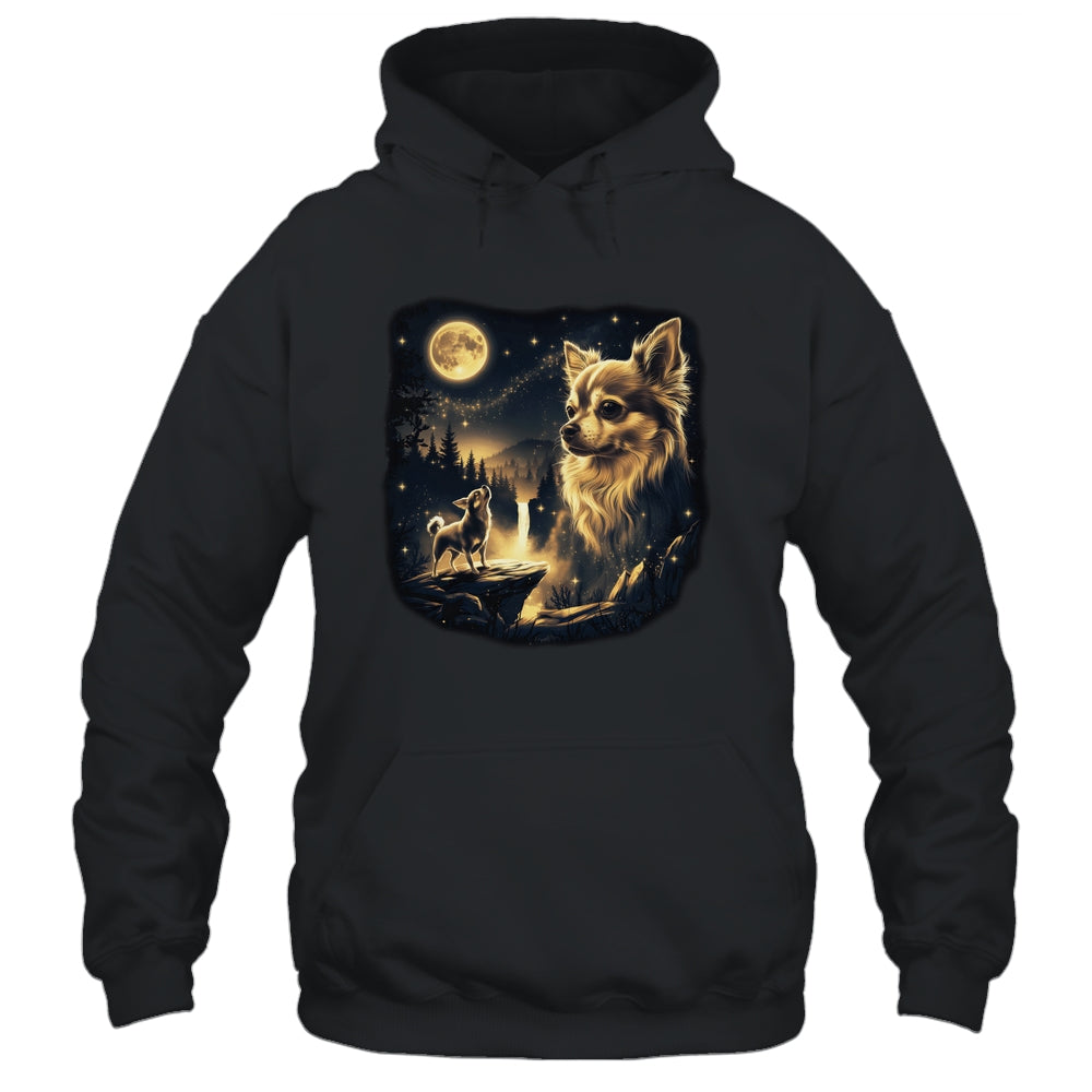 Chihuahua Howling To The Moon Vintage 90s Retro Dog Lover Shirt & Hoodie | siriusteestore