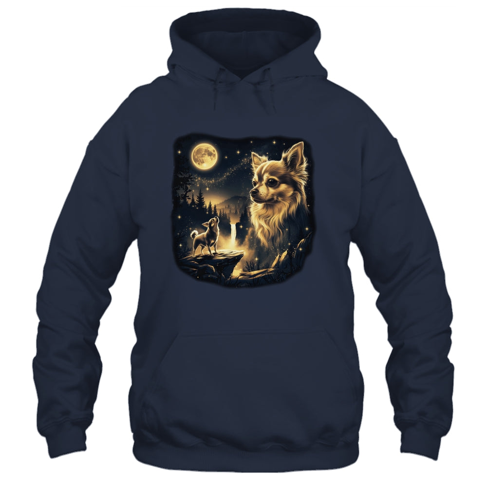 Chihuahua Howling To The Moon Vintage 90s Retro Dog Lover Shirt & Hoodie | siriusteestore