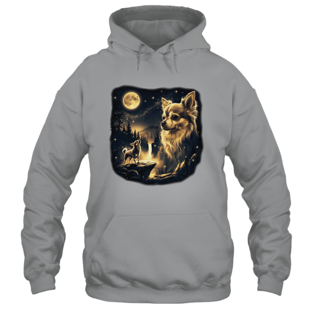 Chihuahua Howling To The Moon Vintage 90s Retro Dog Lover Shirt & Hoodie | siriusteestore