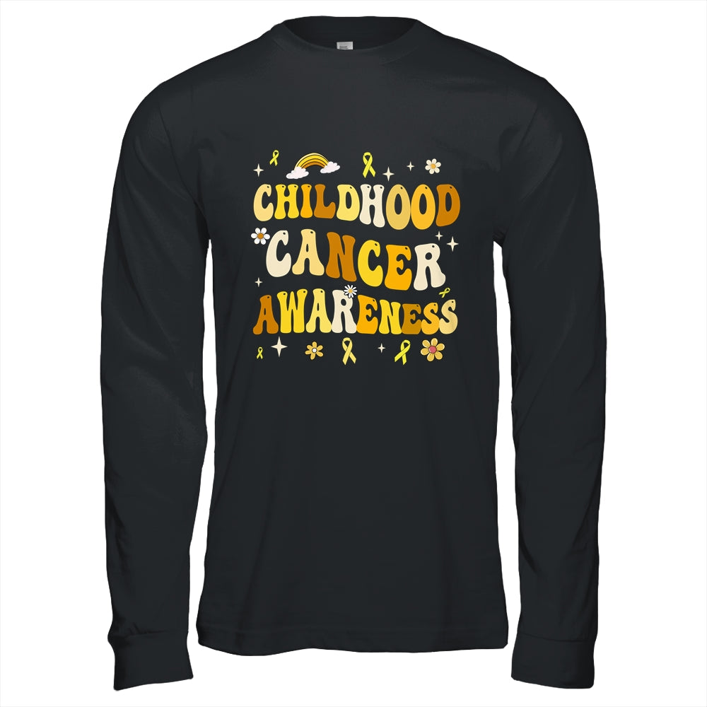Childhood Cancer Awareness Hippie Flower Gold Ribbon Support Shirt & Hoodie | siriusteestore