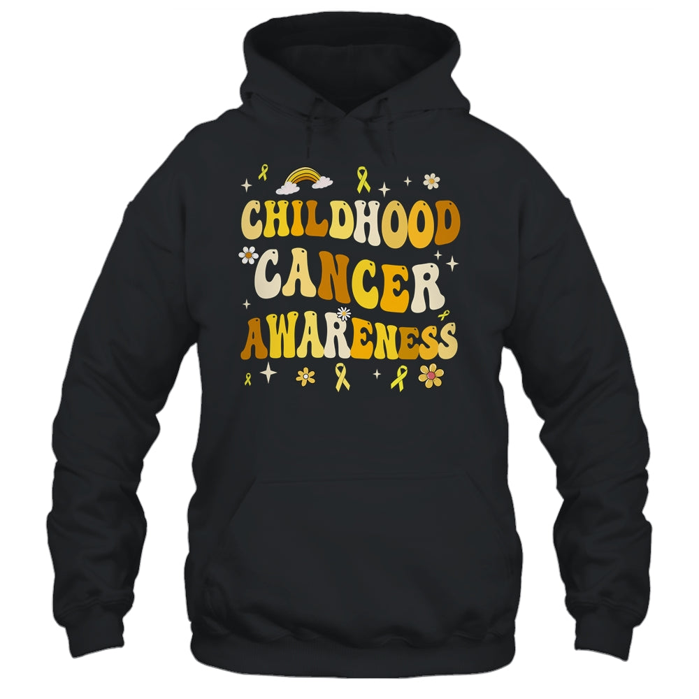 Childhood Cancer Awareness Hippie Flower Gold Ribbon Support Shirt & Hoodie | siriusteestore
