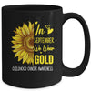 Childhood Cancer Awareness In September Wear Gold Sunflower Mug | siriusteestore