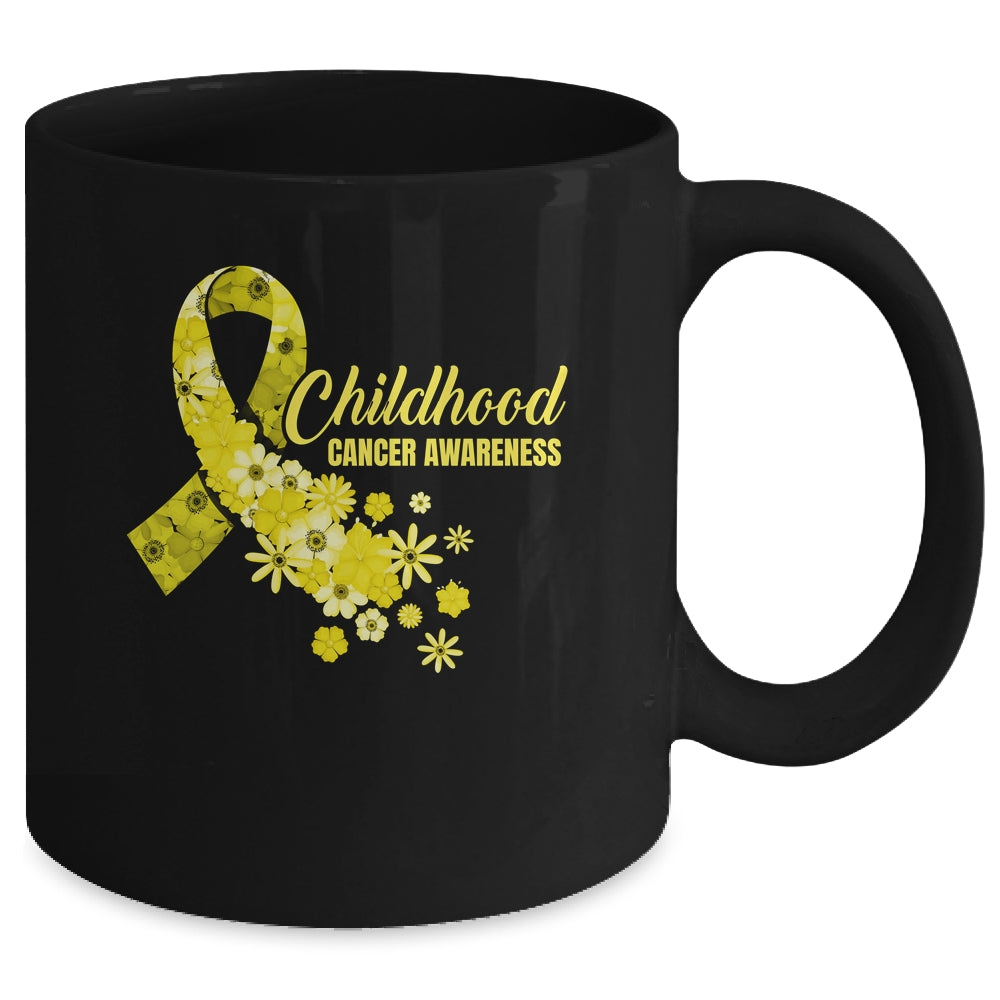 Childhood Cancer Awareness Ribbon Cancer Survivor Groovy Mug | siriusteestore