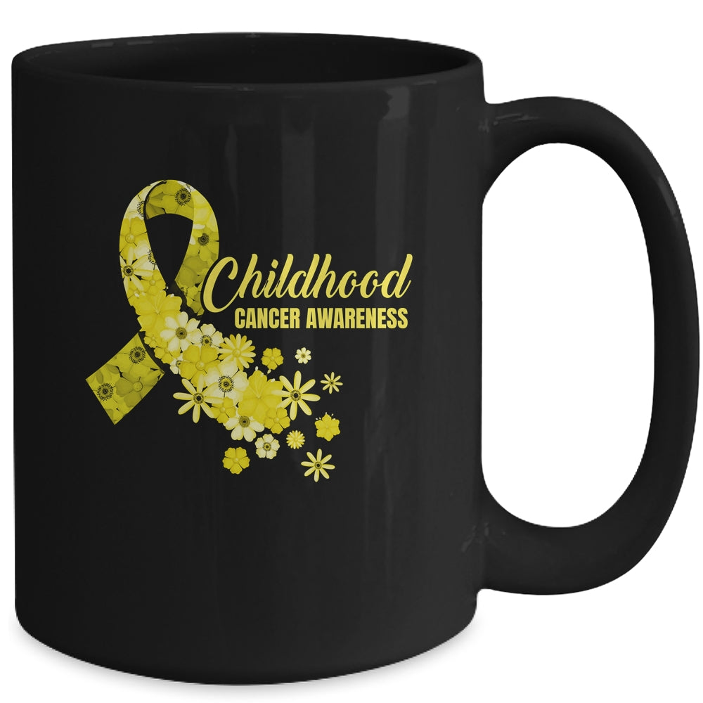Childhood Cancer Awareness Ribbon Cancer Survivor Groovy Mug | siriusteestore
