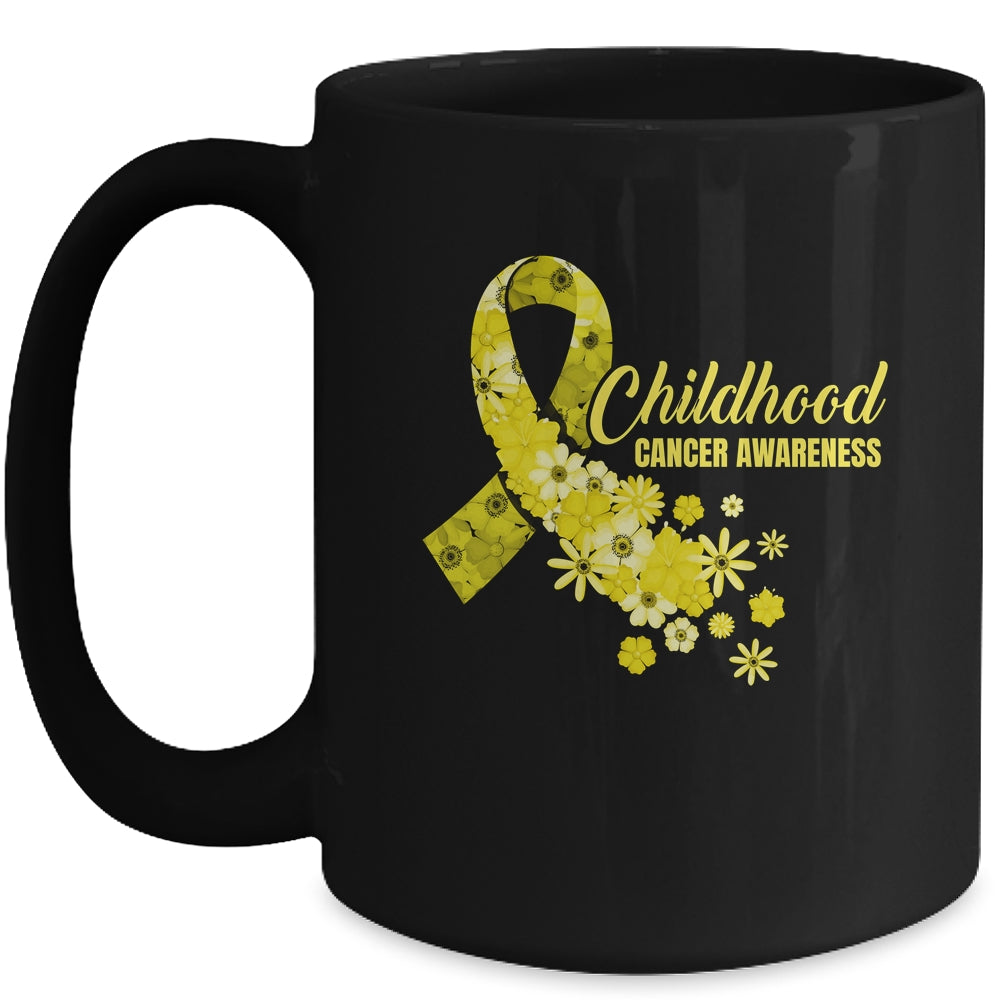 Childhood Cancer Awareness Ribbon Cancer Survivor Groovy Mug | siriusteestore