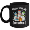 Chillin With My Snowmies Ugly Christmas Snowman Family Mug | siriusteestore