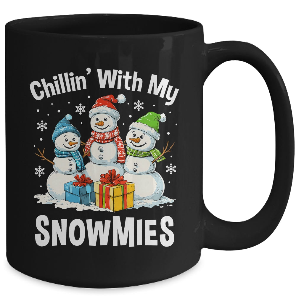 Chillin With My Snowmies Ugly Christmas Snowman Family Mug | siriusteestore