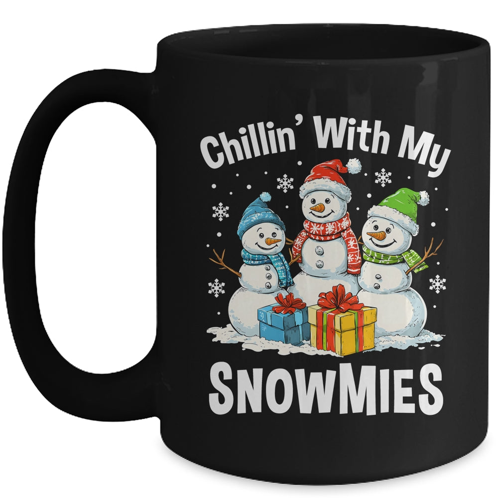 Chillin With My Snowmies Ugly Christmas Snowman Family Mug | siriusteestore