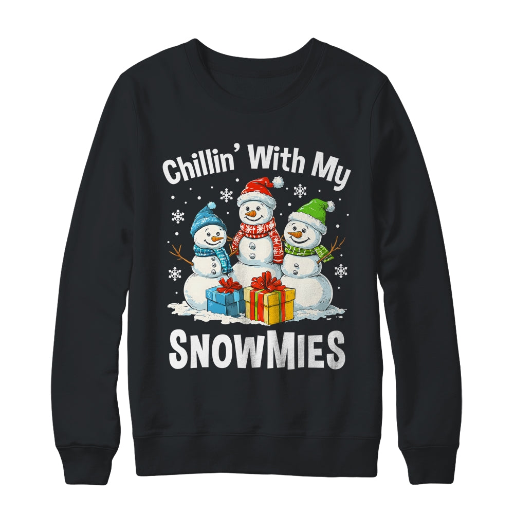 Chillin With My Snowmies Ugly Christmas Snowman Family Shirt & Sweatshirt | siriusteestore