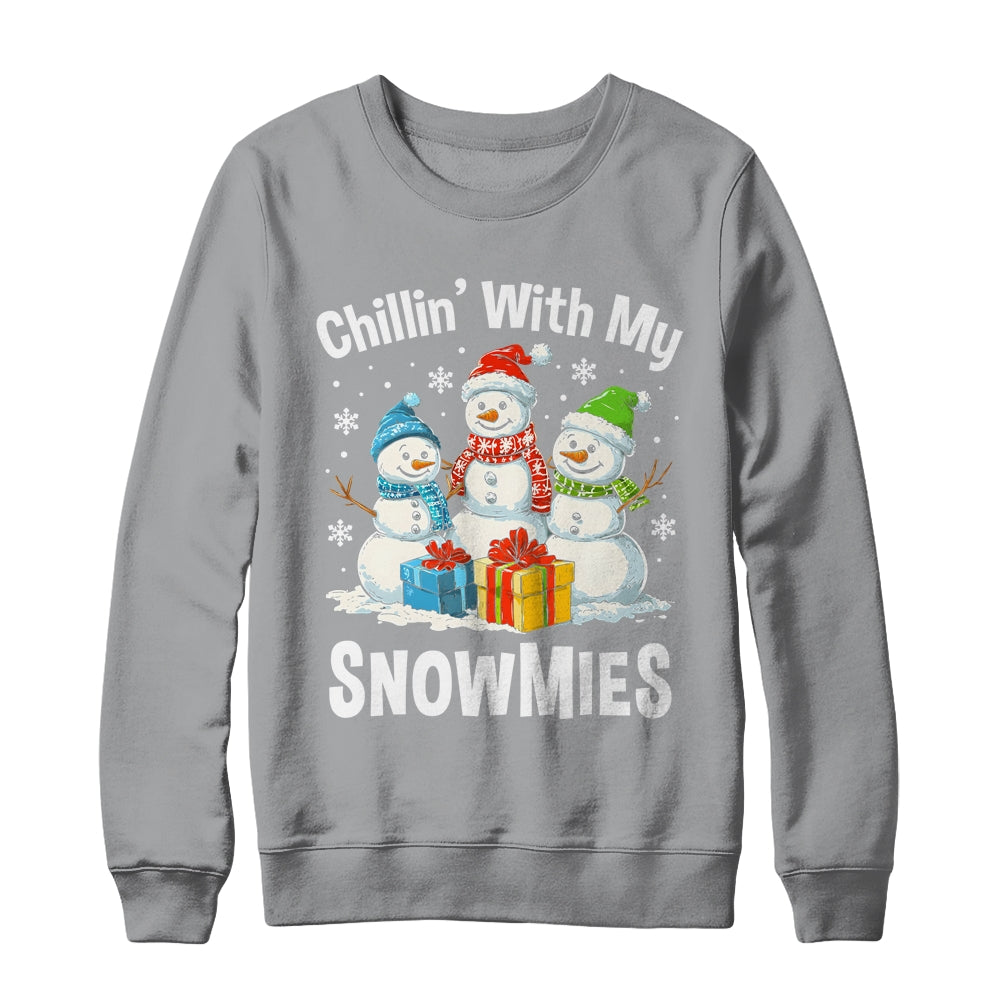 Chillin With My Snowmies Ugly Christmas Snowman Family Shirt & Sweatshirt | siriusteestore