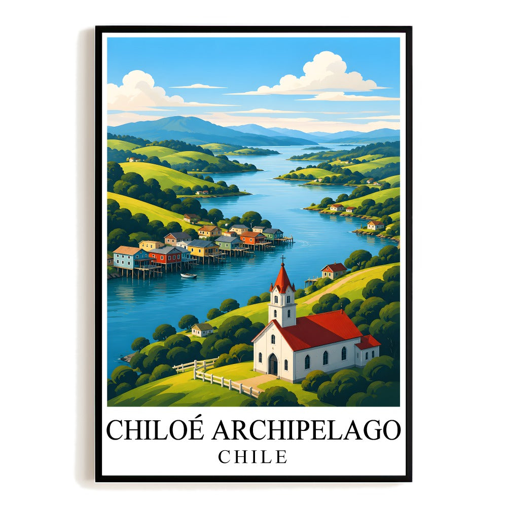 Chiloé Archipelago Chile Vintage Travel Gifts Poster Landscape Wall Art Decor Souvenir Print Painting Ideal For Home Living Room Office Bedroom Unframed | siriusteestore