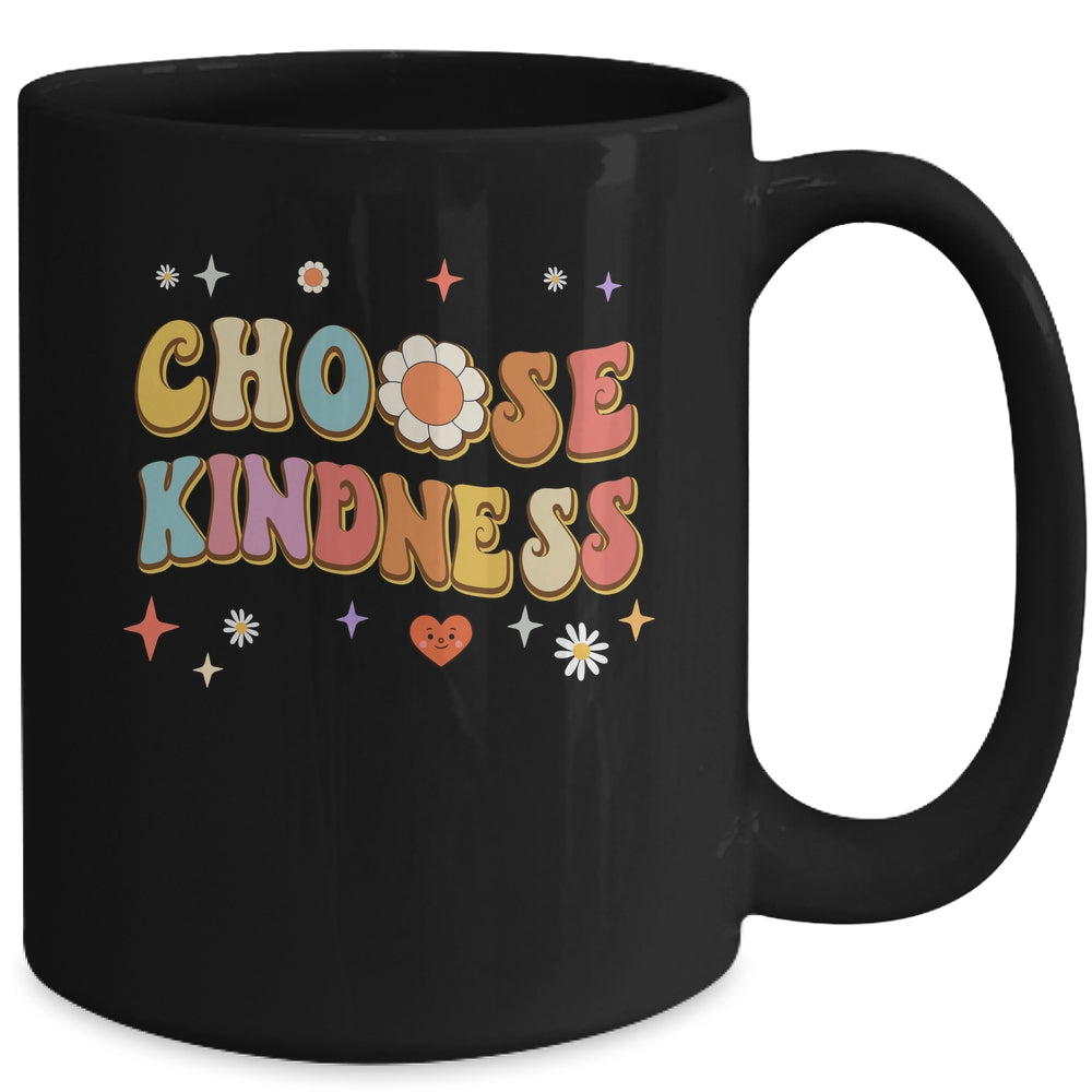 Choose Kindness Retro Groovy Be Kind Women Men Inspirational Mug | siriusteestore