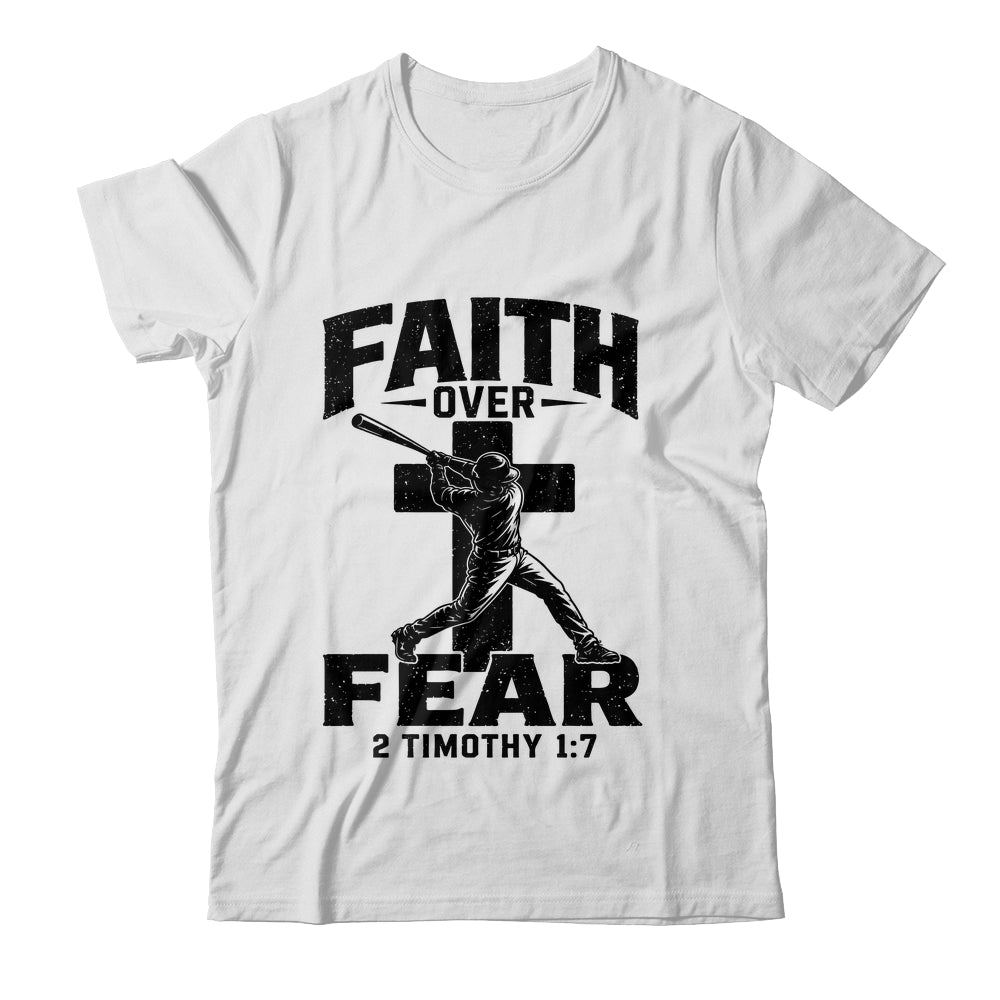Christian Baseball Faith Over Fear Bible Verse Baseball Boys Shirt & Hoodie | siriusteestore