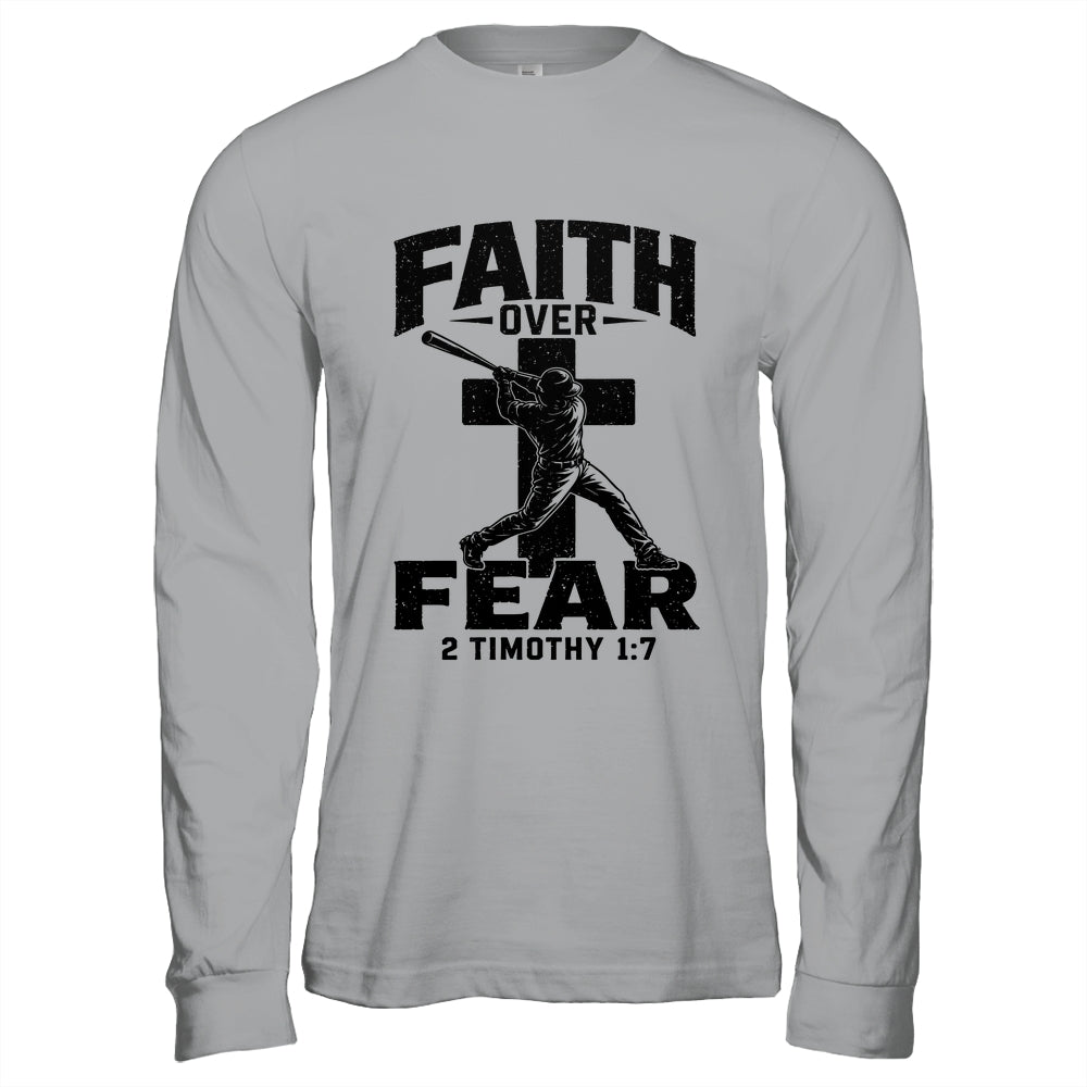Christian Baseball Faith Over Fear Bible Verse Baseball Boys Shirt & Hoodie | siriusteestore