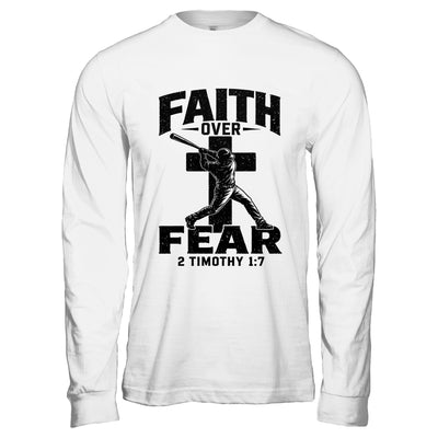 Christian Baseball Faith Over Fear Bible Verse Baseball Boys Shirt & Hoodie | siriusteestore