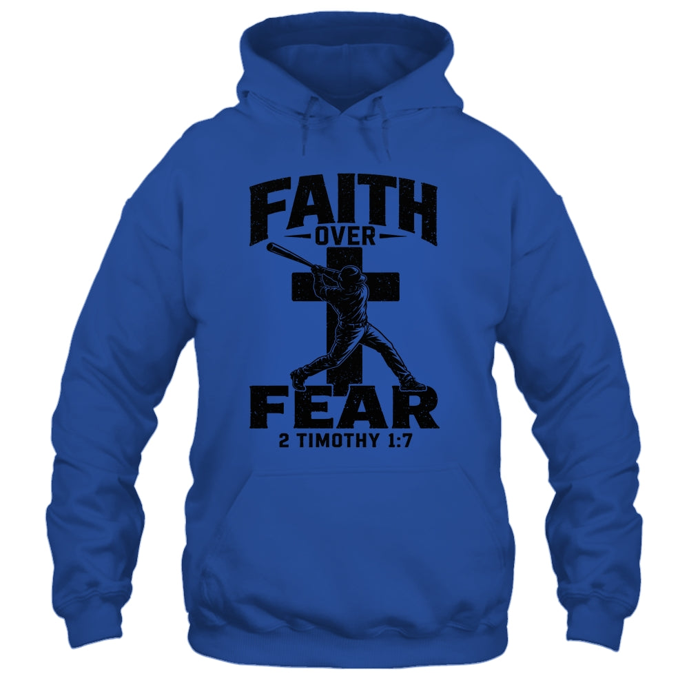 Christian Baseball Faith Over Fear Bible Verse Baseball Boys Shirt & Hoodie | siriusteestore